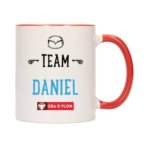 Kubek Biały W19 czerwony dla Daniela